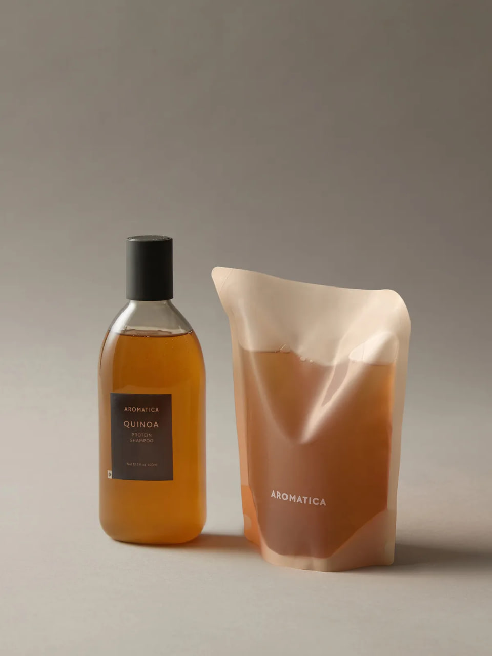 아로마티카 (영양&윤기)퀴노아 프로틴 샴푸 본품 & 리필 세트 (400ML+500ML)