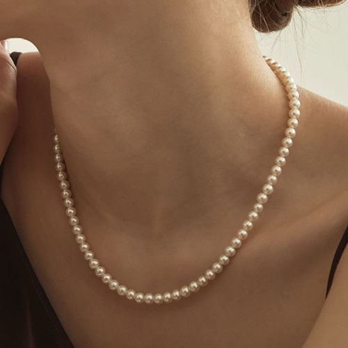 14K 18K 상급 담수 진주 목걸이 (4.5mm)