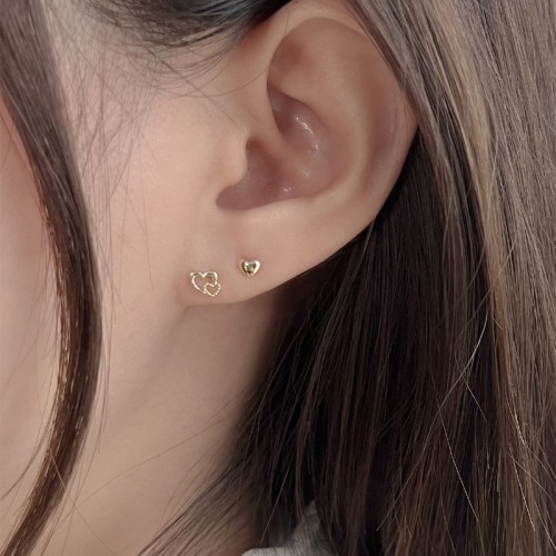 14k 더블 하트 피어싱