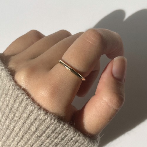 14K 2mm 볼륨 엥게이지 반지