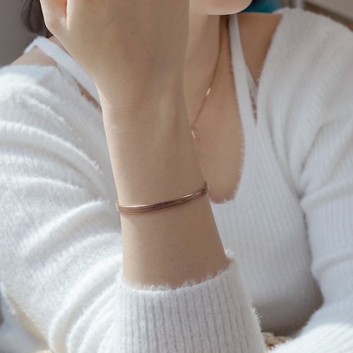 14K 메쉬 스네이크 뱀줄 뱅글 팔찌